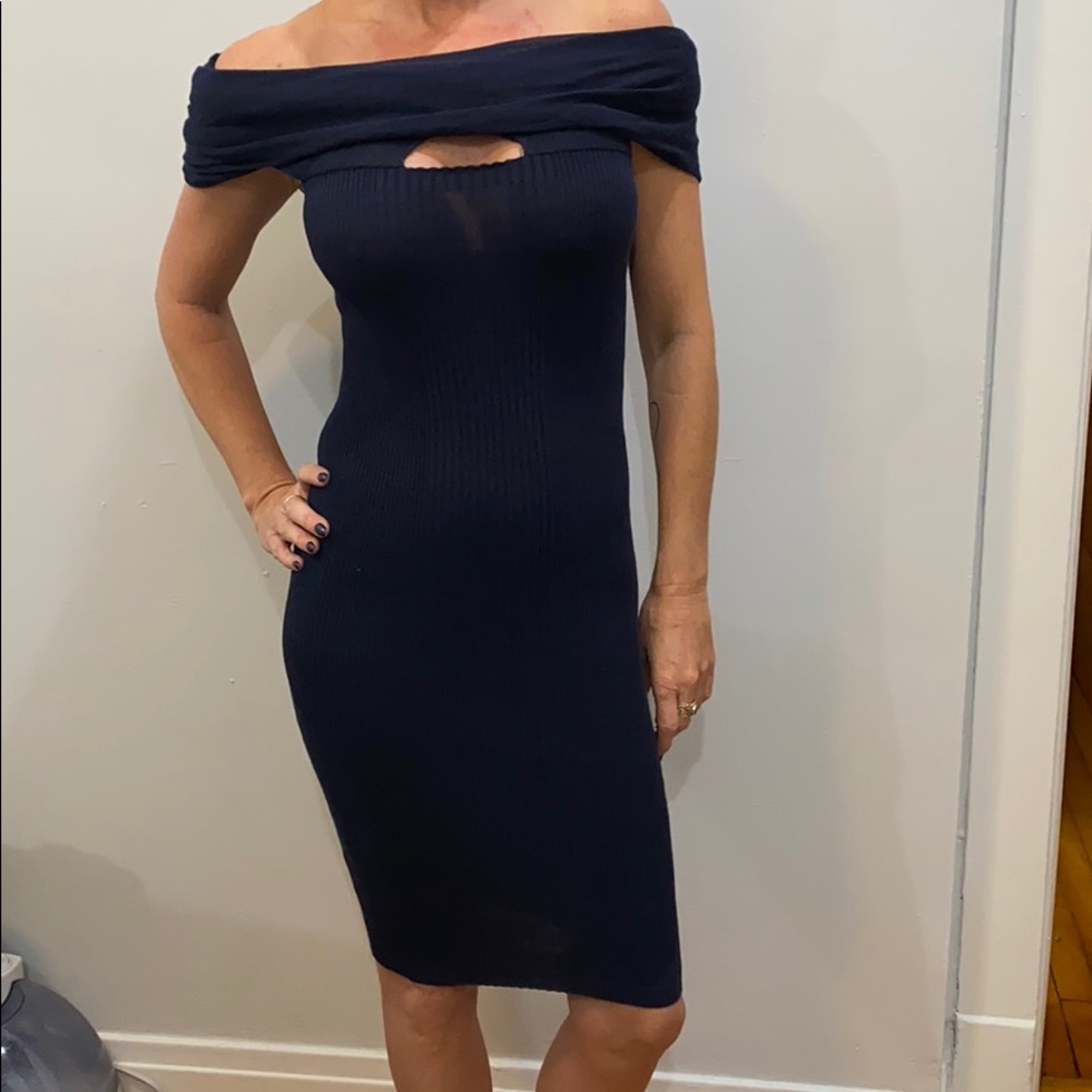 Jean Paul gaultier off shoulder blue dress
